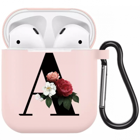 Coque AirPods Alphabet : A Floral Rose
