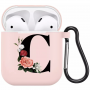 Coque AirPods Alphabet : C Floral Rose