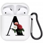 Coque AirPods Alphabet : A Floral Blanc