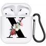 Coque AirPods Alphabet : X Floral Blanc