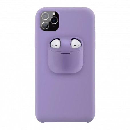 Coque iPhone AirPods Violet Pastel